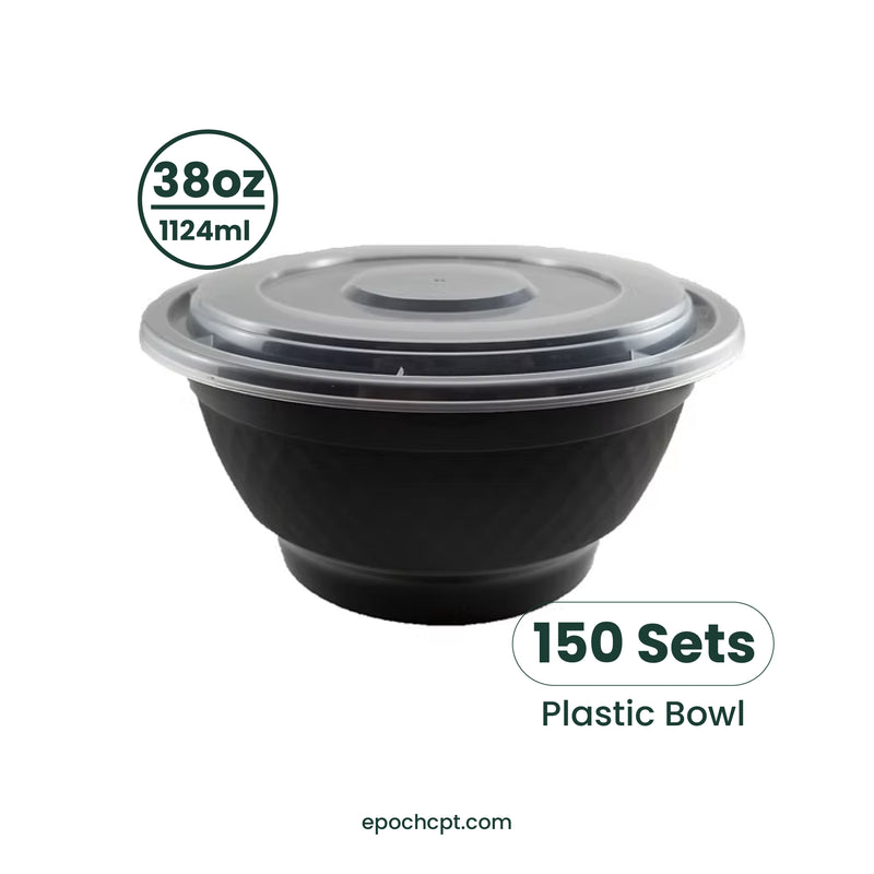 16oz-deli-container-with-lid_2x_978a88a0-121f-4d84-a46b-117d21de7d69.jpg NB38 | 38oz PP Black Noodle Bowl | Takeout Food Bowl | 150 Sets - Image 1