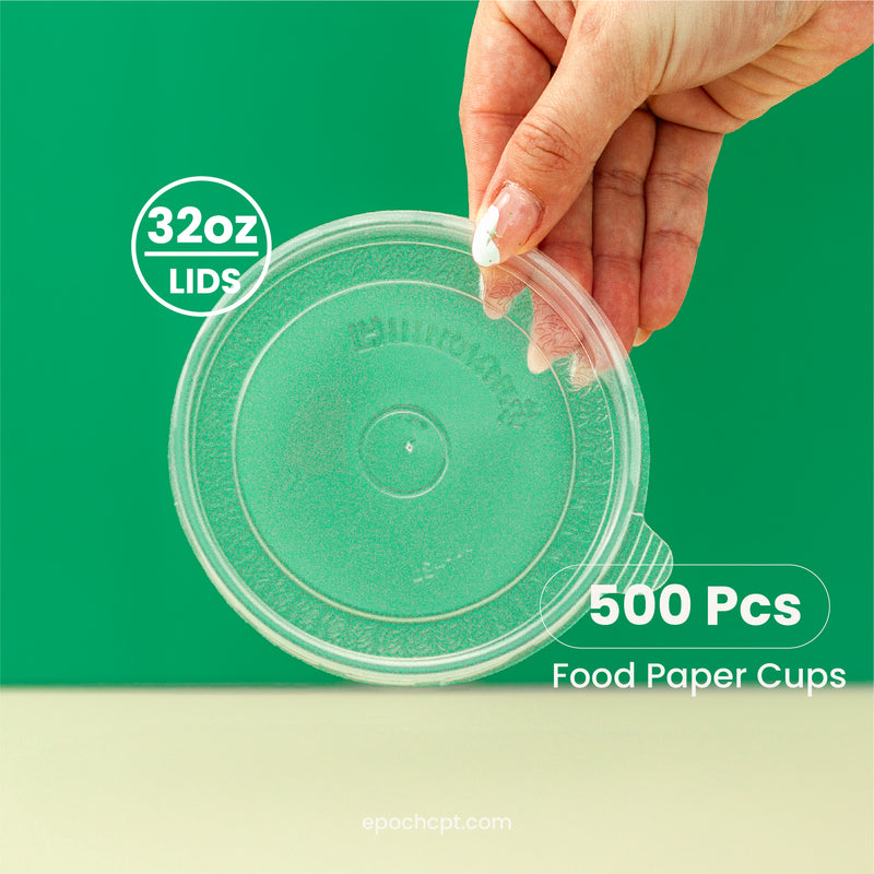 32oz-disposable-paper-cups-with-lids-2_2x_4c73c675-6e31-47ed-88a8-e35d679220f3.jpg 32 oz | LIDS | White Double Poly-Coated Paper Food Cup | 500 pcs - Image 1