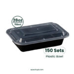 868 | 28oz PP Container | Black or White | 150 Sets