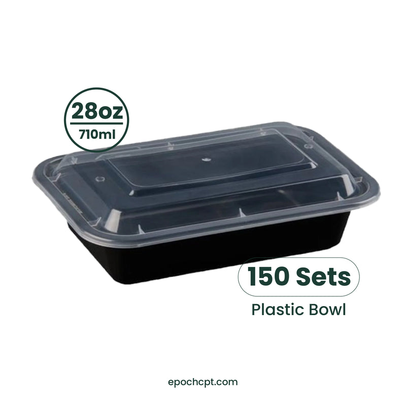 723-NB24-24oz-Plastic-Ramen-Bowl-with-lid_2x_69fd1701-19c5-4a90-950a-2a371936967a.jpg 868 | 28oz PP Container | Black or White | 150 Sets - Image 1
