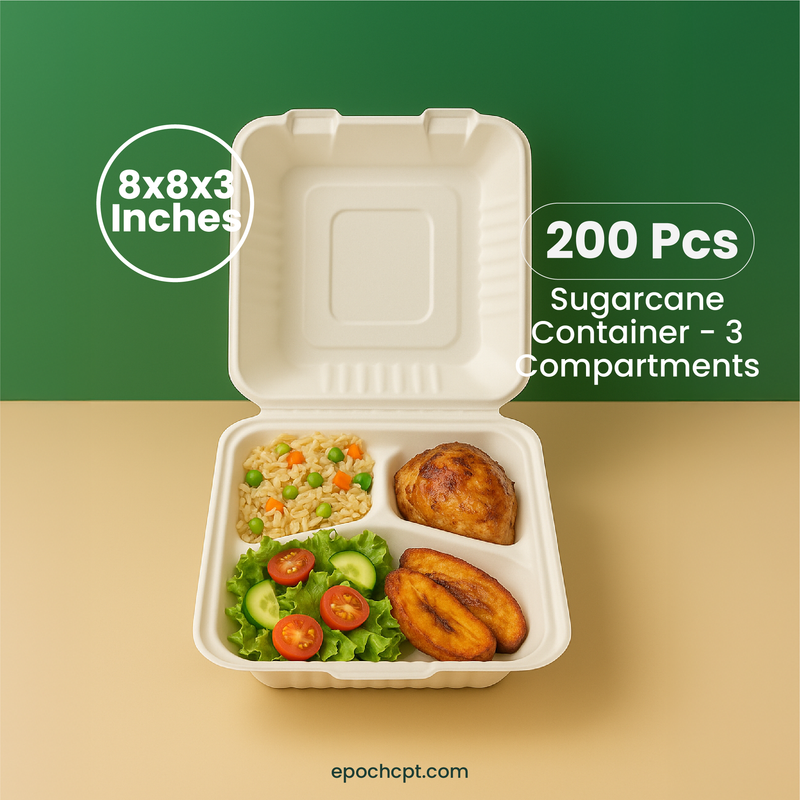 8x8x1-sugarcane-container-3-compartments_2x_8eea8454-8c01-494e-bb6f-9cede3064148.png 8x8x3 Sugarcane Takeout Containers – 3 Compartment - Image 1