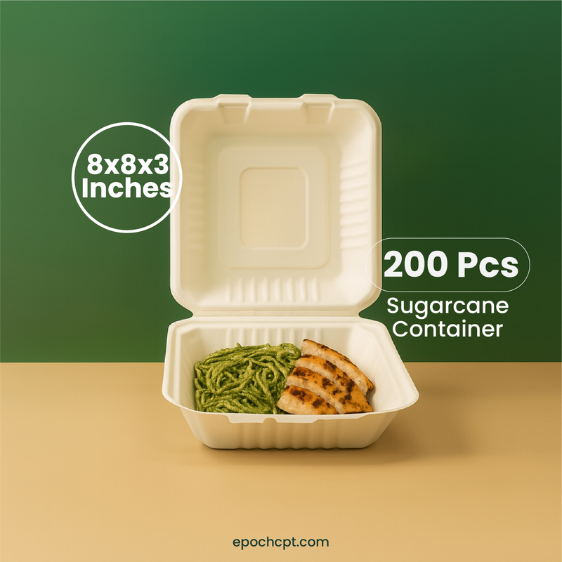 8x8x1-sugarcane-container_2x_c999978f-47a9-4c44-972d-f1d7d2a7abb8-1.png 8x8x3 Sugarcane Takeout Containers – 1 Compartment - Image 1