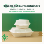 8x8x3 Sugarcane Takeout Containers – 1 Compartment - Image 7