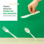 4-Pack White Wrapped Plastic Cutlery Set with Napkin | 250 Sets - Image 5