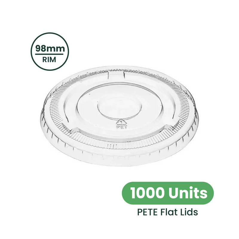 bubble-tea-supply_2x_eb18a884-4540-448c-9d63-7bebd9402ca3.png 98mm | PETE Ultra Clear Flat Lid with Die-Cut Hole | for PET Cups | 1000 pcs - Image 1