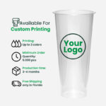 24oz | A Shape | Crystal Plastic Cup Hard | 90mm | 700ml | 500 pcs - Image 10