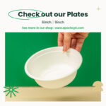 9 inches | Sugarcane 3-Compartment Bagasse Round Plate | Compostable Disposable Plates | 500 pcs - Image 6