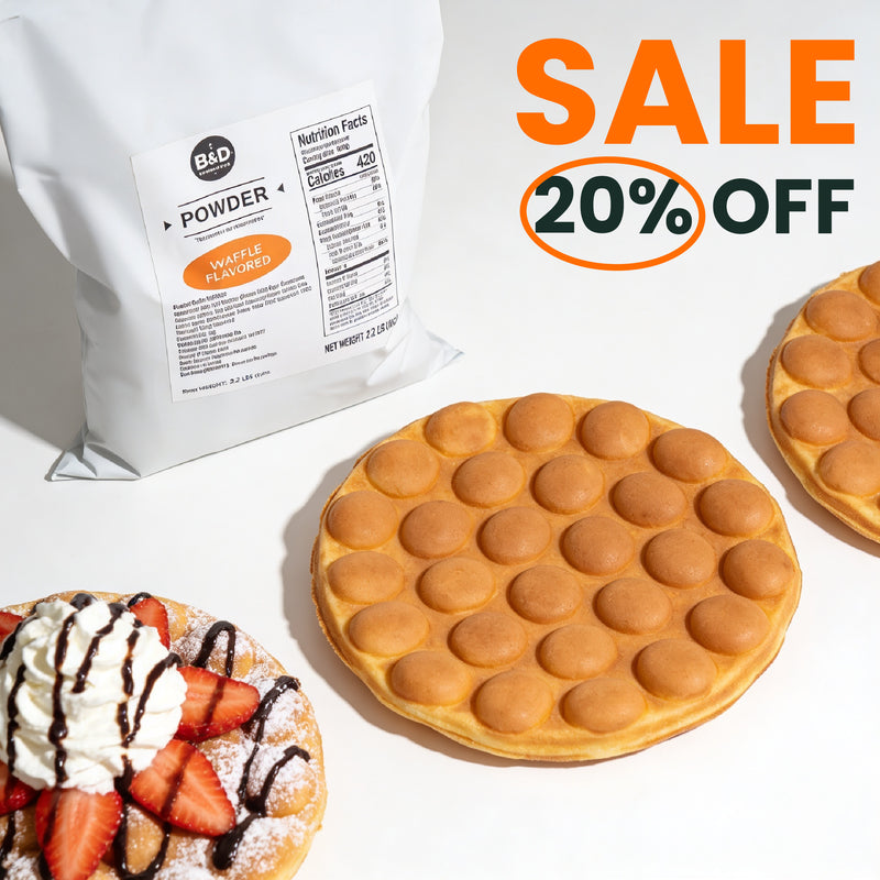 egg-waffle-powder-chinese-food-2_2x_f5e50687-a69f-4e11-b088-b6cfb9fbba23.jpg Egg Waffle Mix Powder | Classic Hong Kong Egg Waffle Style | 2.2 LB - Image 1