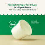 13 oz | White Double Poly-Coated Paper Food Cup | Large Soup & Food Cup | 1000 pcs - Image 4