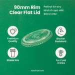 90mm | Flat Lid | Clear or Frosted | 1000 pcs - Image 4