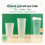 90mm | Flat Lid | Clear or Frosted | 1000 pcs - Image 9