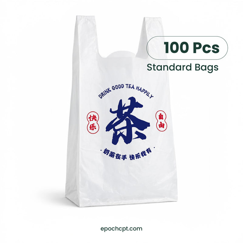 plastic-standard-bag-for-drinks_2x_b9186cfd-ab84-4a74-b72f-c2dda14dfc39.jpg Four cups | Disposable Beverage Carry Bag | 100 pcs - Image 1