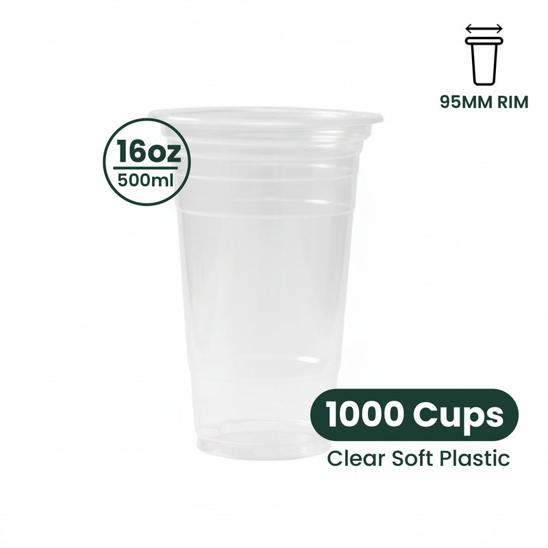 soft-pp-plastic-cups_2x_e21aa07f-2fcc-4855-be69-90d3da117d6a.jpg 16oz | A-Shape | Clear | Soft PP Clear Plastic Cup | 95mm | 500ml | 1000 pcs - Image 1